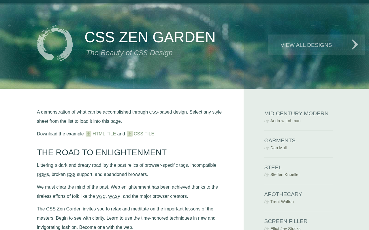 Actual screenshot of CSS Zen Garden